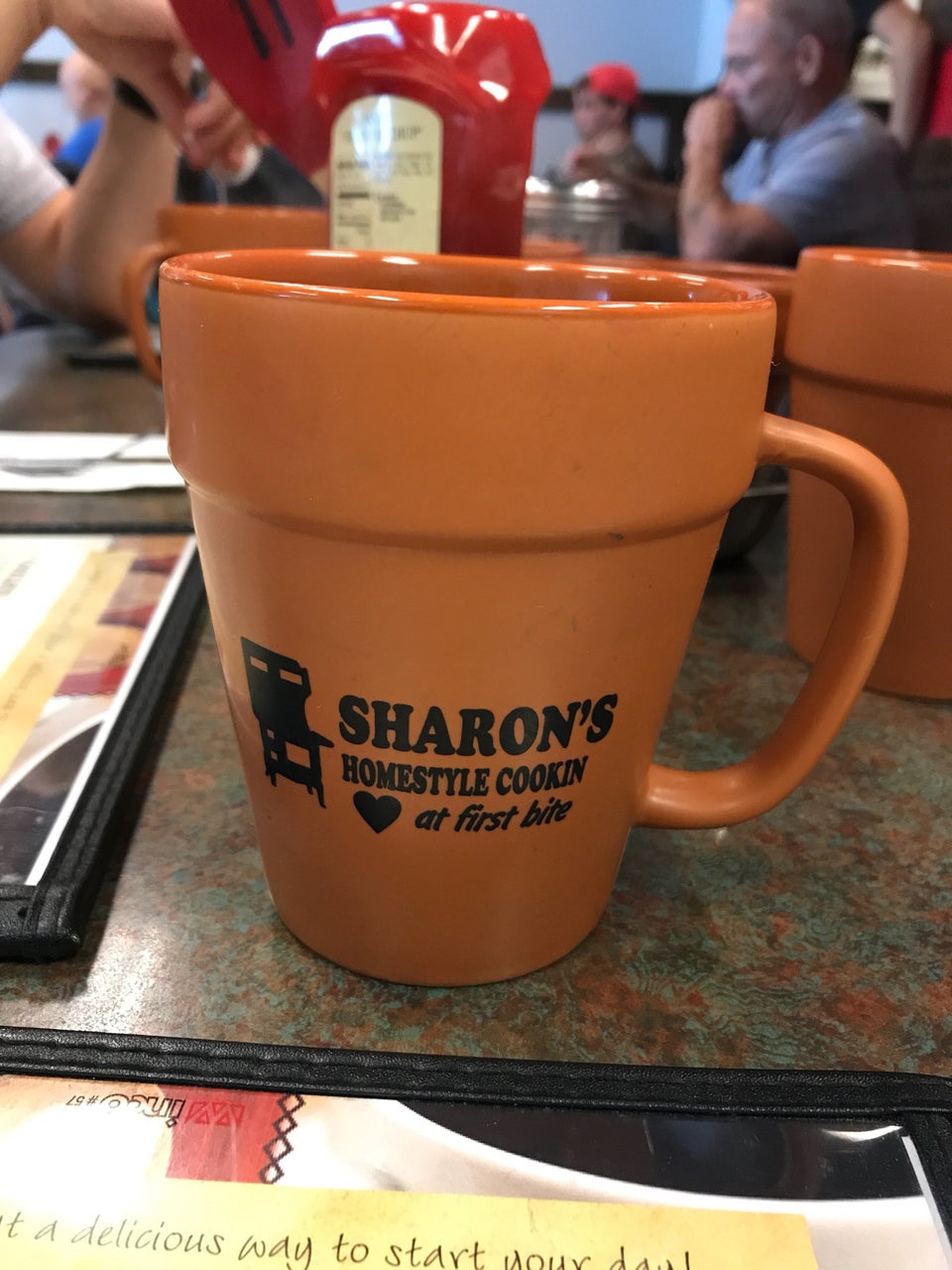 A Sharon’s Homestyle Cookin’ coffee mug