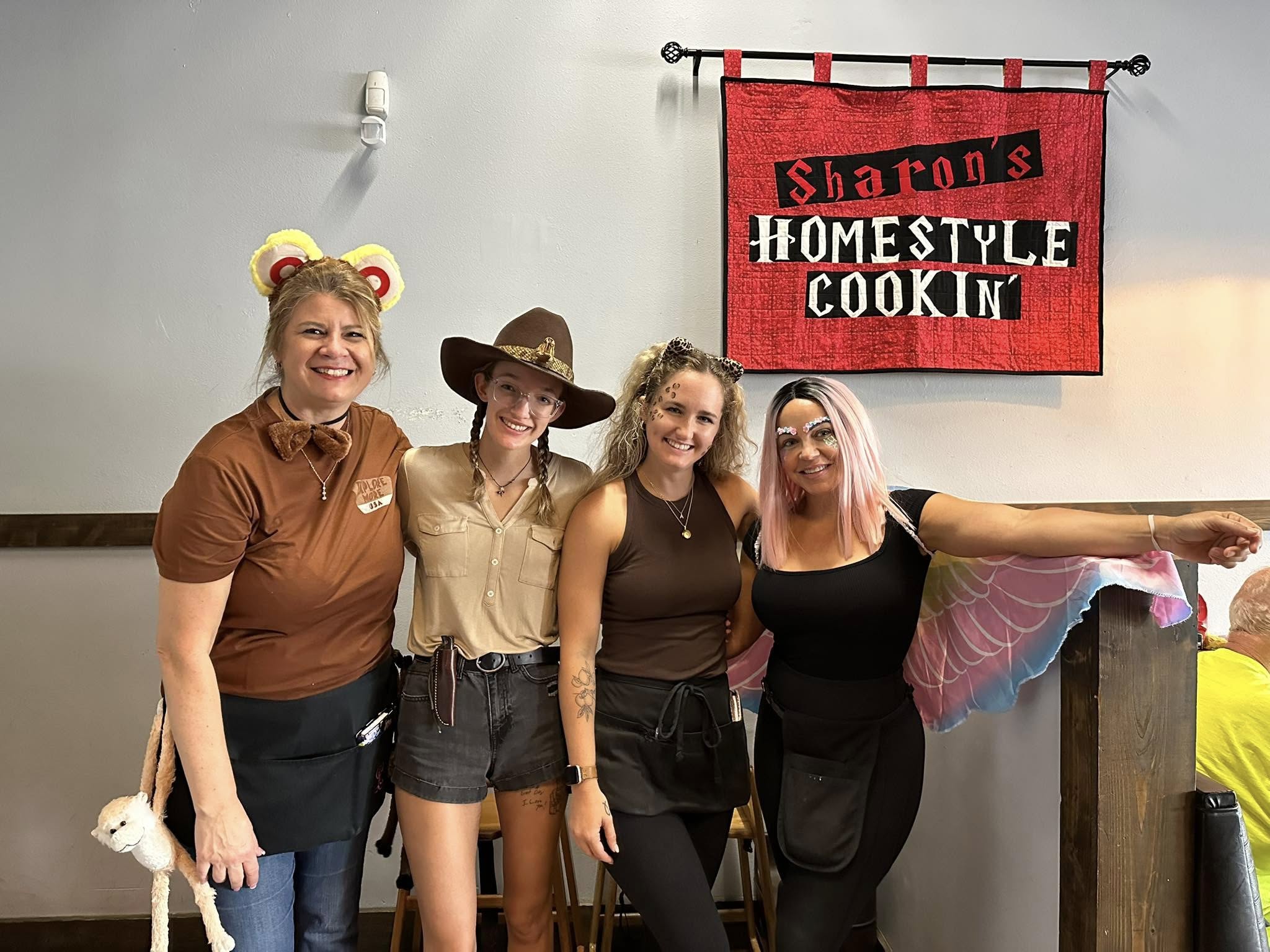 Sharon’s team smiling inside the diner